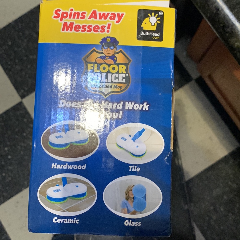 Original As Seen On TV Floor Police Motorized Spin Cordless Mop Mop NWT - Picture 3 of 3